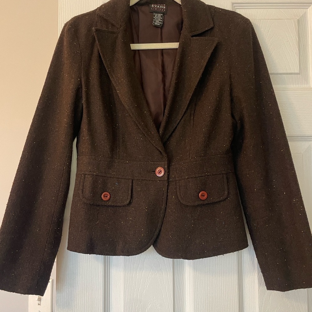 Avanti Chocolate Brown Blazer with Button Details